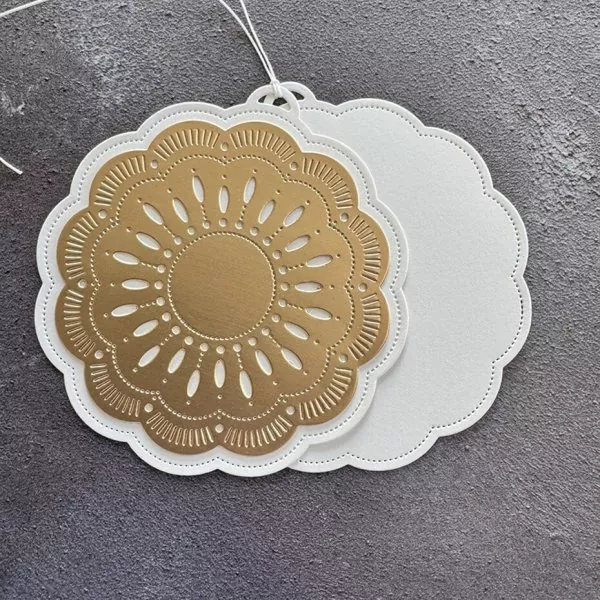 Simple and Basic Doily On A Tag dies 2
