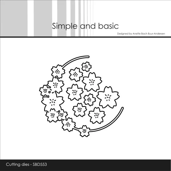 Simple and Basic Flower Wreath Halfcircle dies