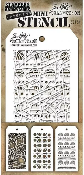 Tim Holtz Mini Stencil Set 51 Stampers Anomymous
