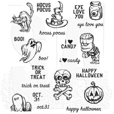 cms lg 311 tim holtz cling stamps scared silly