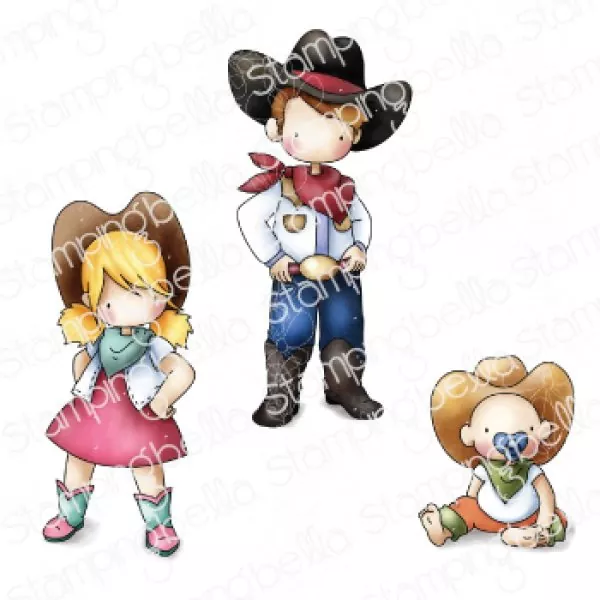 Stampingbella Uptown Cowboy Kids Rubber Stamps