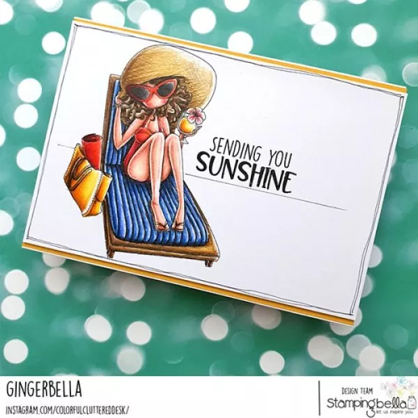 Stampingbella Uptown Girl Lainie on the Lounger Rubber Stamps 2