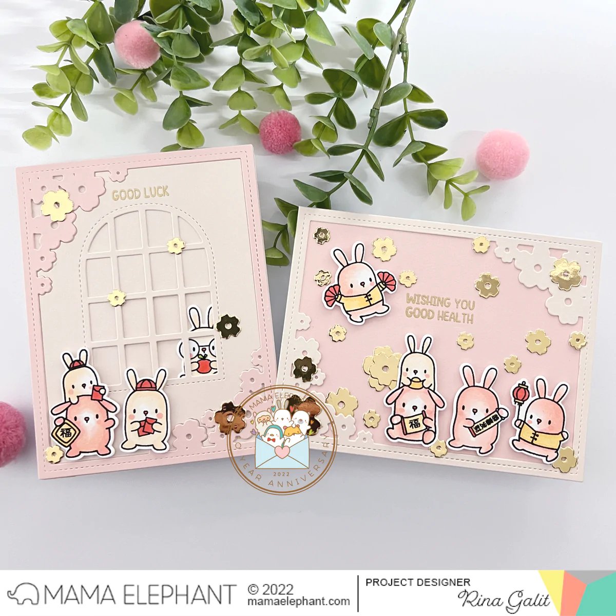 Lunar Bunnies Clear Stamps | Mama Elephant