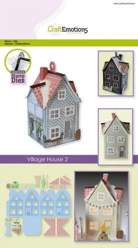 craftemotions Impress Stamp Dies Village House 2 die
