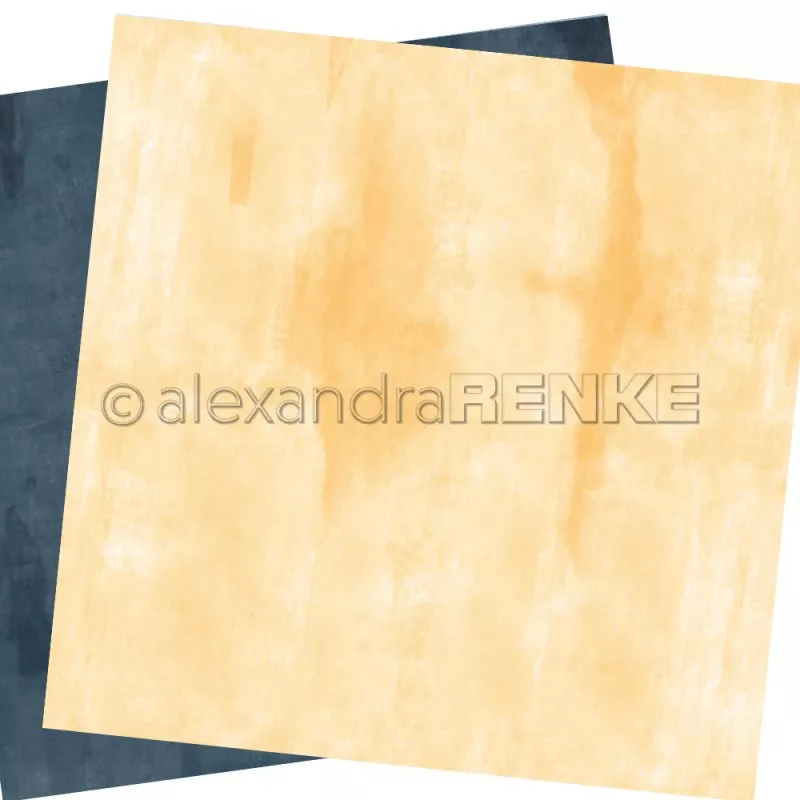 Zweiseitg Calm Pastellgelb mit Dunkelblau Scrapbooking Paper Alexandra Renke