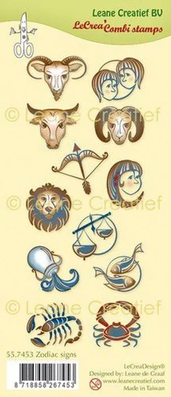 Leane Creatief clear stamps Zodiac Signs