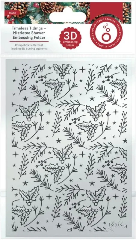 Timeless Tidings Mistletoe Shower 3D Embossing Folder from Tonic Studios