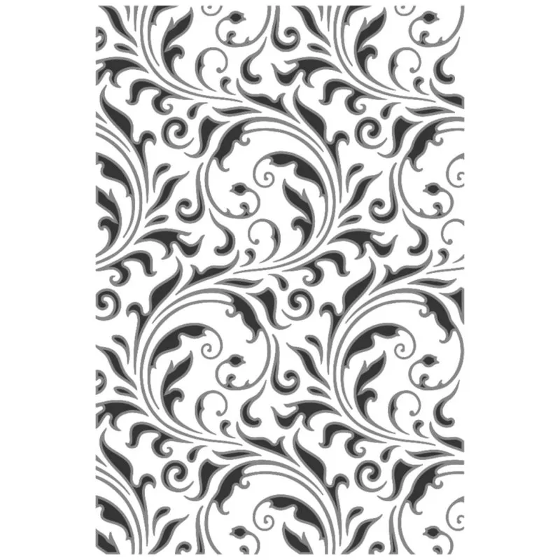Tim Holtz Vault Flourish Multi-level Texture Impressions Embossing Folder Sizzix