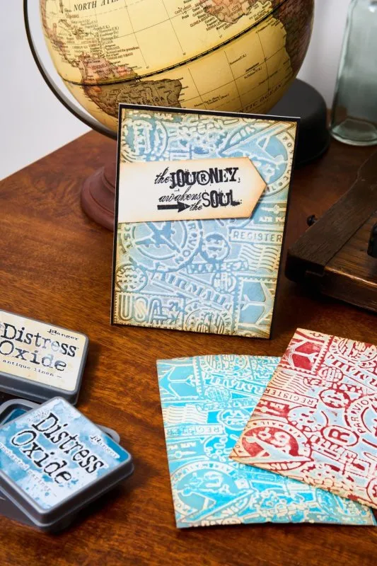 Tim Holtz Vault Airmail Multi-level Texture Impressions Embossing Folder Sizzix 1