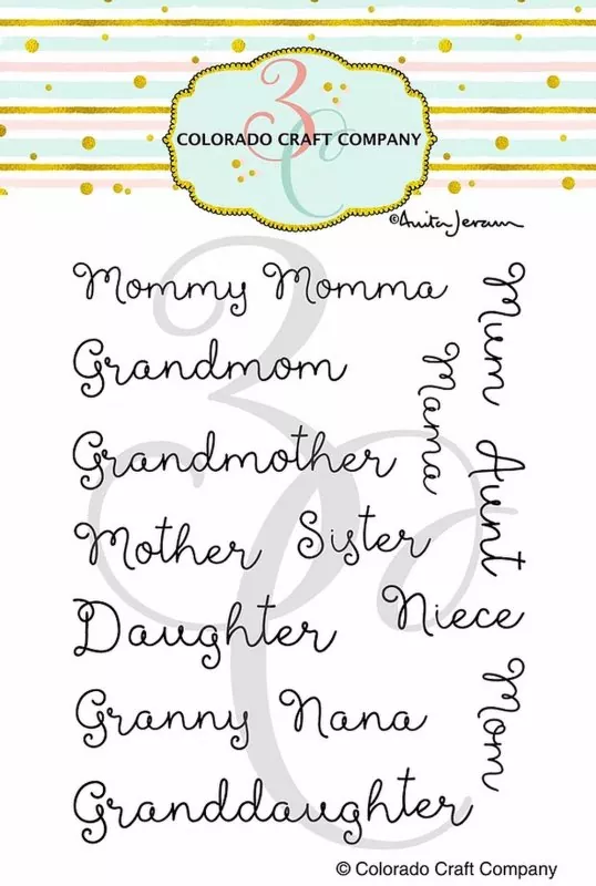 For Mom Names Clear Stamps Colorado Craft Company by Anita Jeram
