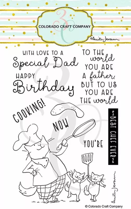 Dad's Cooking Clear Stamps Colorado Craft Company by Anita Jeram