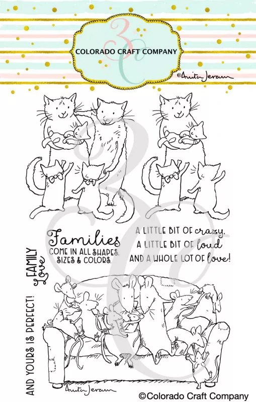 Family Love Clear Stamps Colorado Craft Company by Anita Jeram