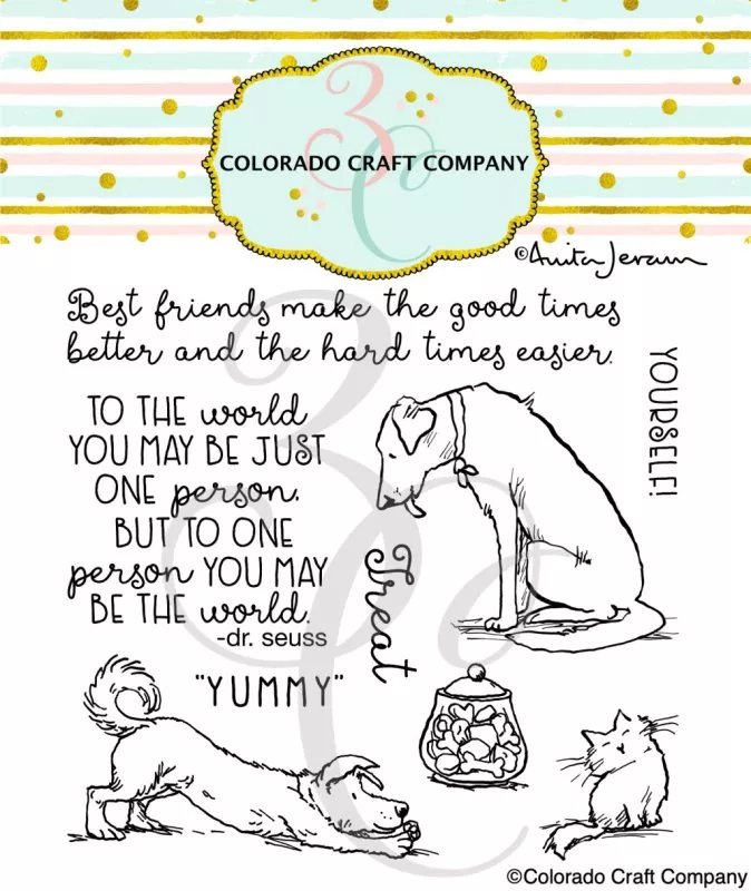 Treat Yourself Clear Stamps Colorado Craft Company by Anita Jeram