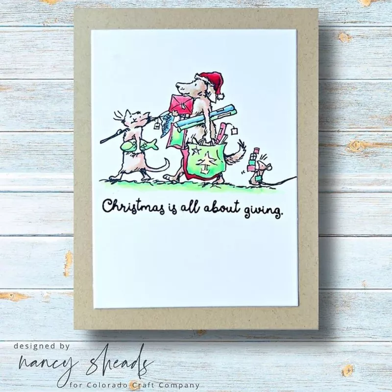 Merry Shopping Clear Stamps Colorado Craft Company by Anita Jeram 1