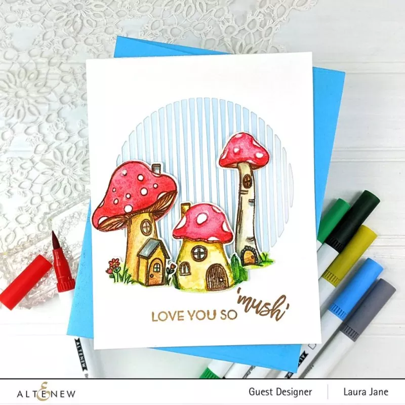 Tall Mushroom House clearstamp and die set altenew 1