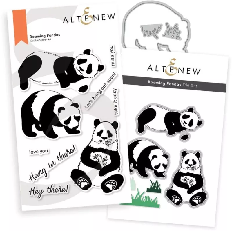 Roaming Pandas clearstamp and die set altenew