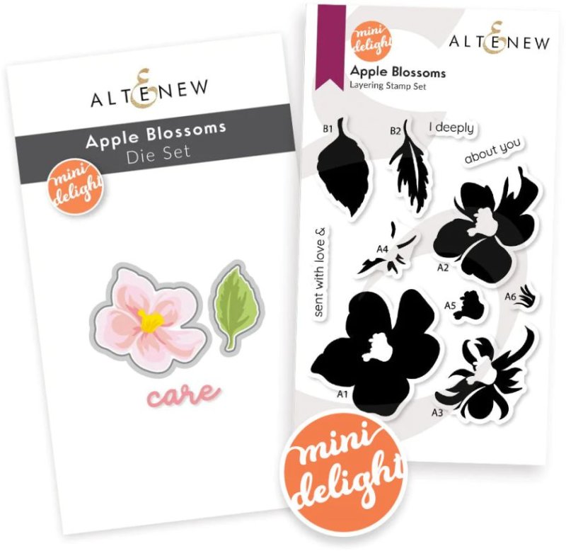 Mini Delight: Apple Blossomss clearstamp and die set altenew