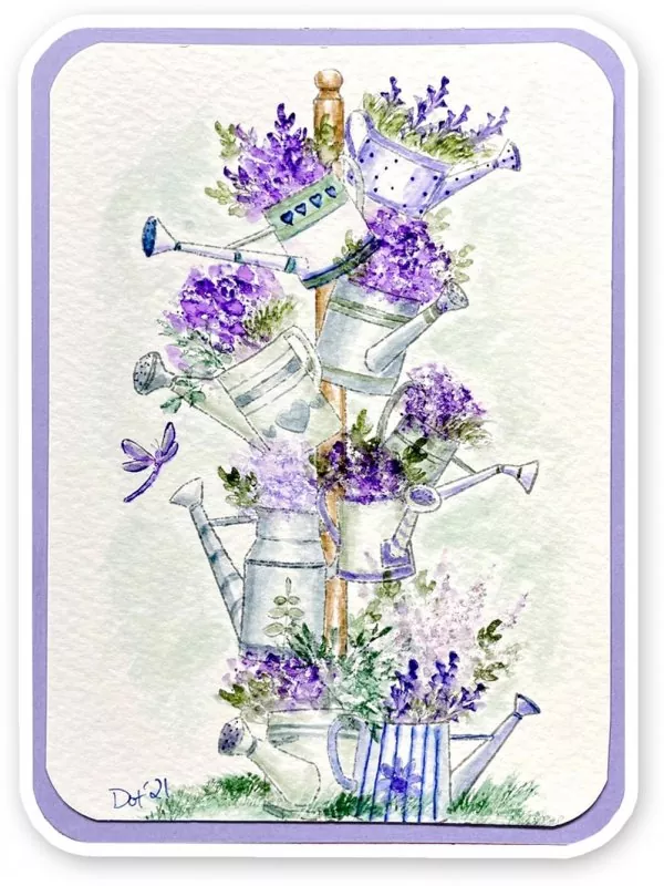 art impressions watercolor Clear Stamps Foundations Watering Cans 2