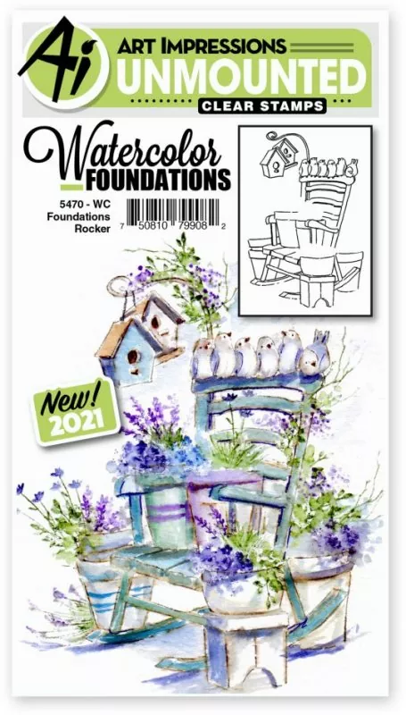 art impressions watercolor Clear Stamps Foundations Rocker