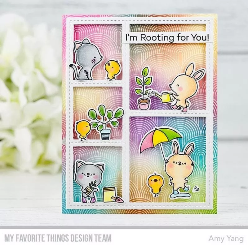 Repeating Rainbows Background Background Rubber Stamp My Favorite Things 1