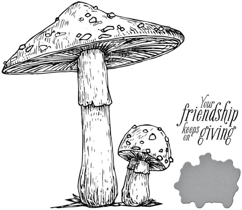 Spellbinders Mushroom Duo Press Plate & Die Set 1