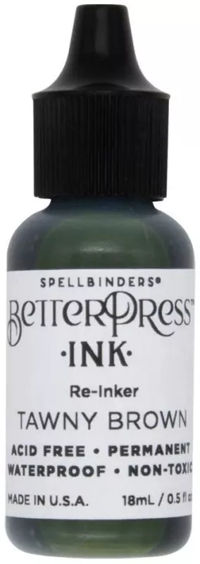ranger BetterPress Ink pad re-inker Tawny Brown Spellbinders