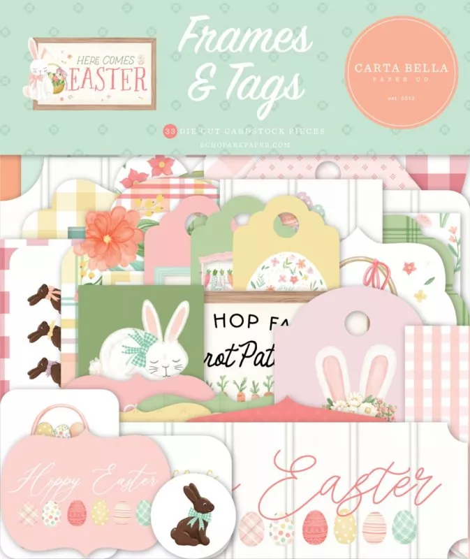 Here Comes Easter Frames & Tags Die Cut Embellishment Carta Bella