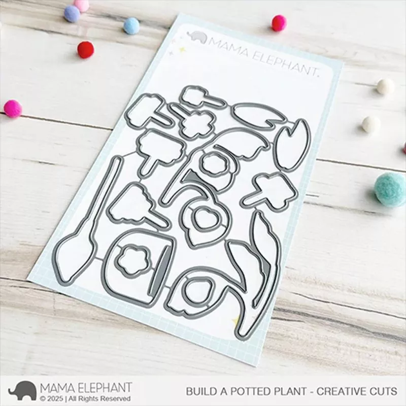 Build a Potted Plant Mama Elephant Stamp & Die Bundle 1