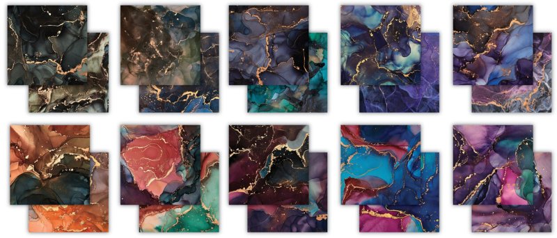 Craft Consortium Ink Drops - Midnight 12"x12" inch paper pad 1