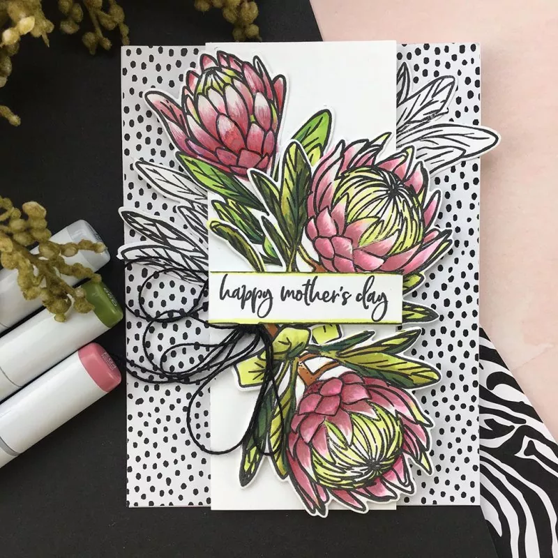 Protea Flowers clear stamps hero arts 1