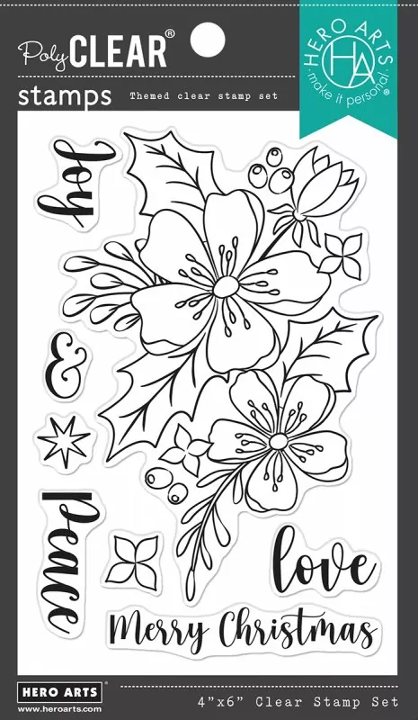 Christmas Rose clear stamps hero arts