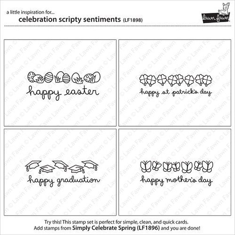 CelebrationScriptySentiments LF1898 ClearSTamps Lawn Fawn 1