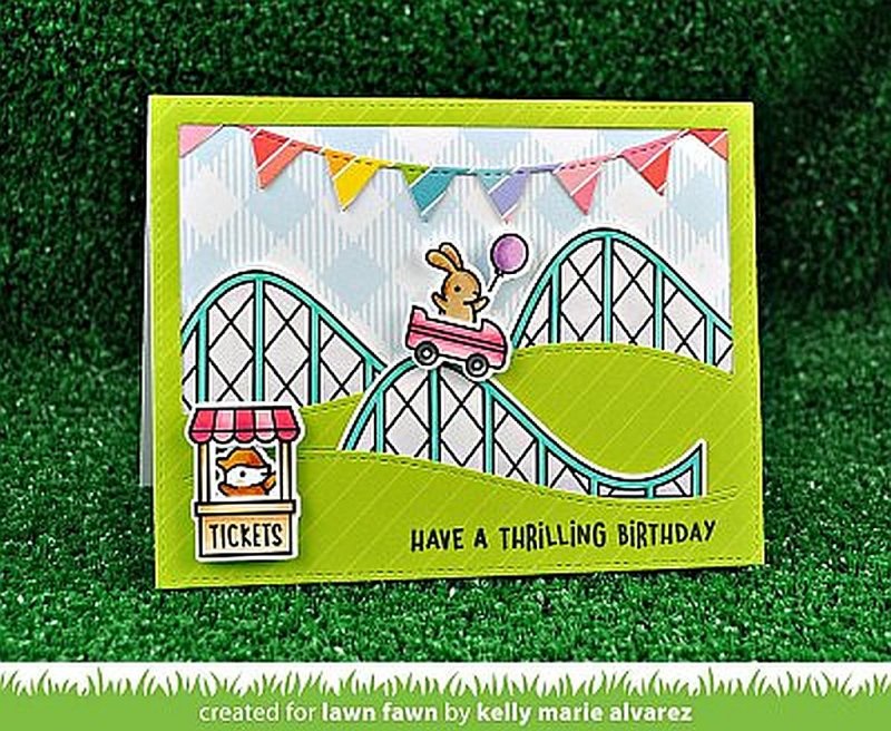 CoasterCritters BuntingBorder StitchedHillsideBackdrop Lawn Fawn Stamps Dies Stempelwunderwelt 1