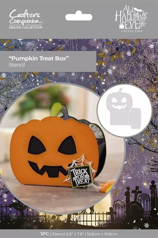 All Hallows Eve - Pumpkin Treat Box stencil crafters companion
