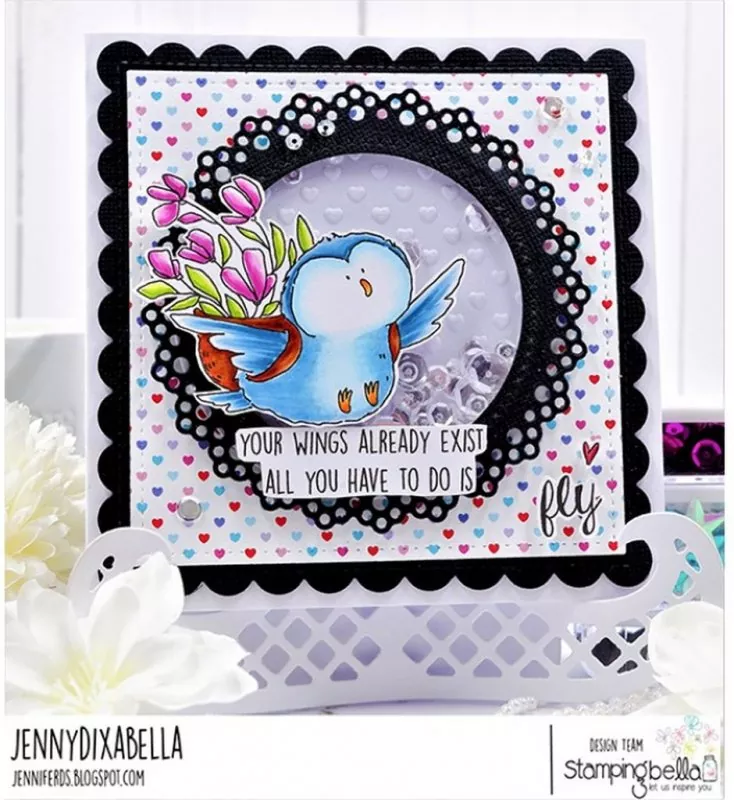 Stampingbella Birdie with a Message Rubber Stamps 1