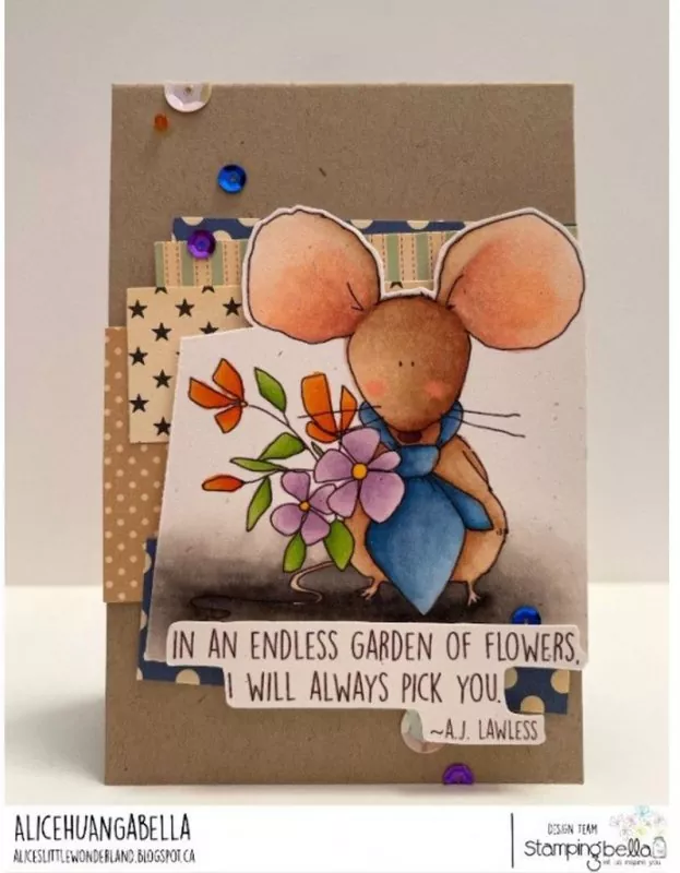 Stampingbella Mouse Bouquet Rubber Stamps 1