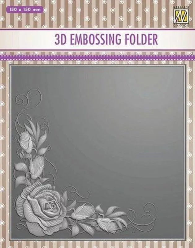 Rose Corner 3D Embossing Folder from Nellie Snellen