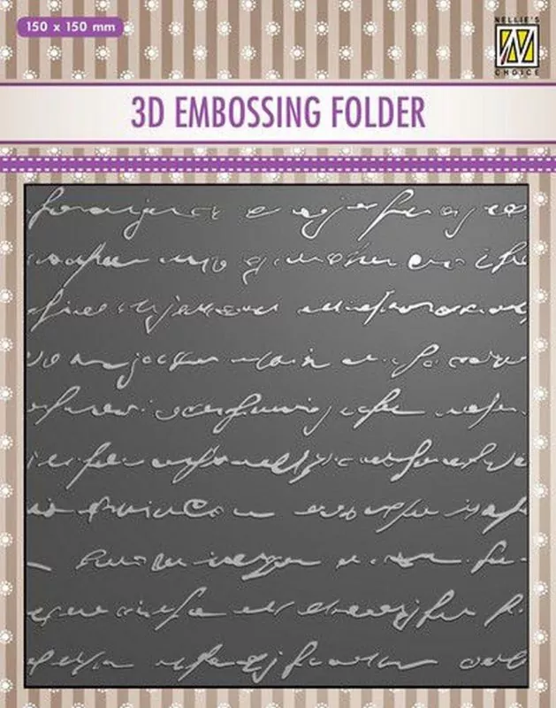Writing 3D Embossing Folder from Nellie's Choice
