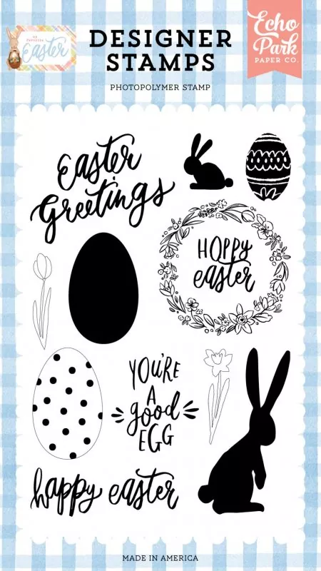echo park Easter Greetings clear stamp