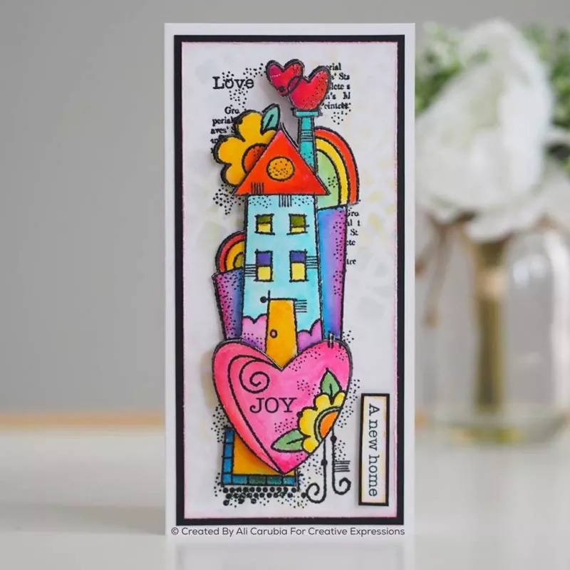 Rainbow House Clear Stamps Woodware Craft Collection 2