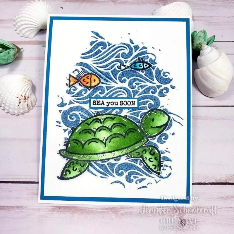 Sea Turtle Clear Stamps Woodware Craft Collection 1