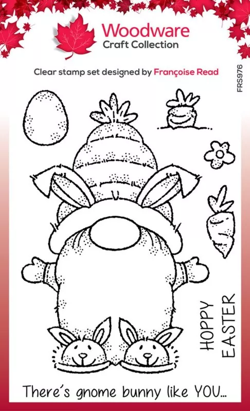 Bunny Gnome Clear Stamps Woodware Craft Collection