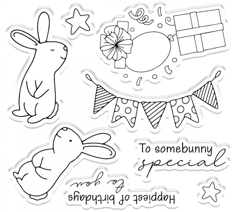 Birthday Bunny stamps and die set crafters companion 1