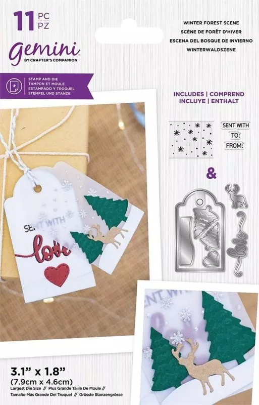 Gemini - Winter Forest Scene stamps and die set crafters companion