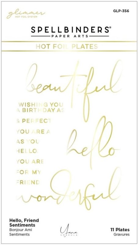 Spellbinders Hello, Friend Sentiments Hot Foil Plate