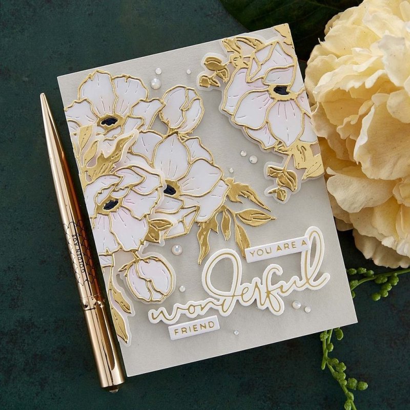 Spellbinders Hello, Friend Sentiments Hot Foil Plate 3