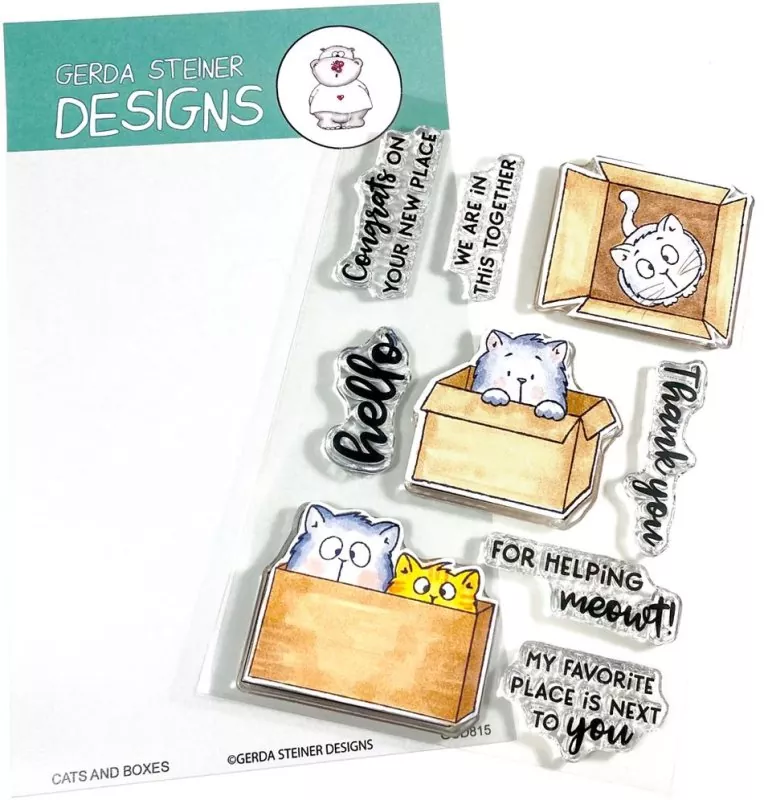 Cats and Boxes clearstamps Gerda Steiner Designs