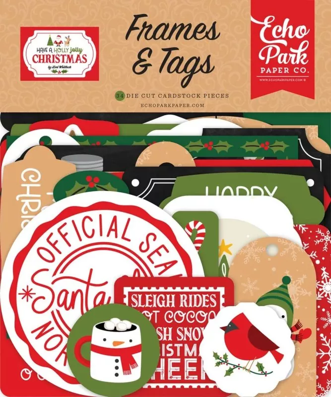 Have A Holly Jolly Christmas Frames & Tags Die Cut Embellishment Echo Park Paper Co