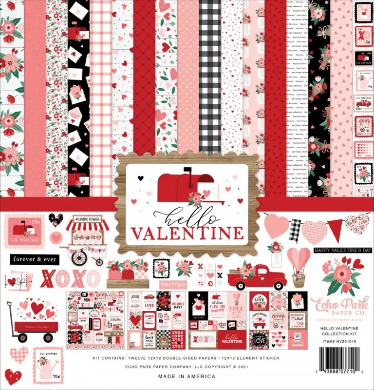 Echo Park Hello Valentine 12x12 inch collection kit
