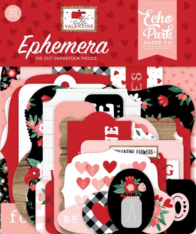 Hello Valentine Ephemera Die Cut Embellishment Echo Park Paper Co